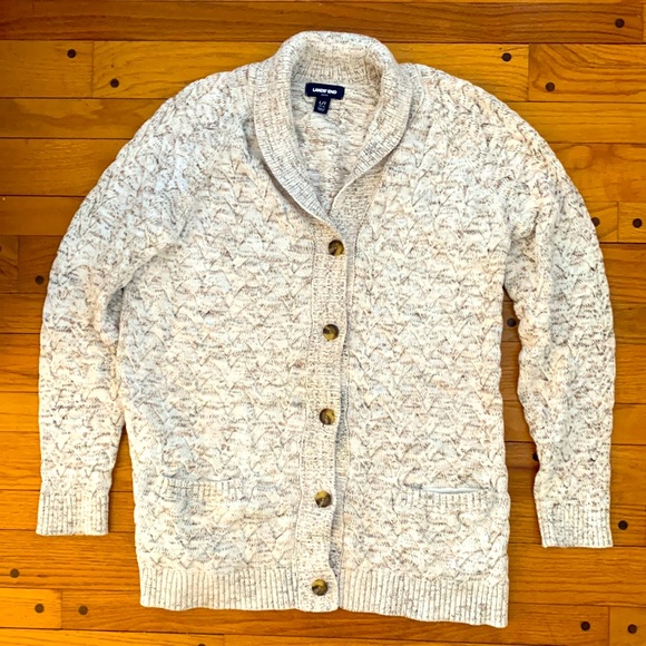 Lands End Shawl Collar Drifter Sweater 